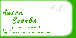 anita csorba business card